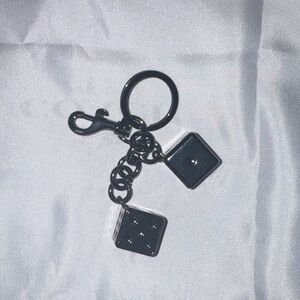 Gun metal Dice Keychain